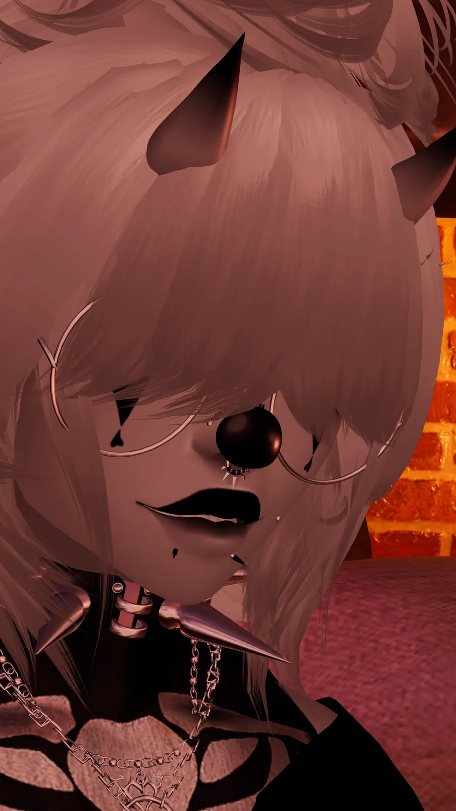A playful close-up portrait of a VRChat avatar