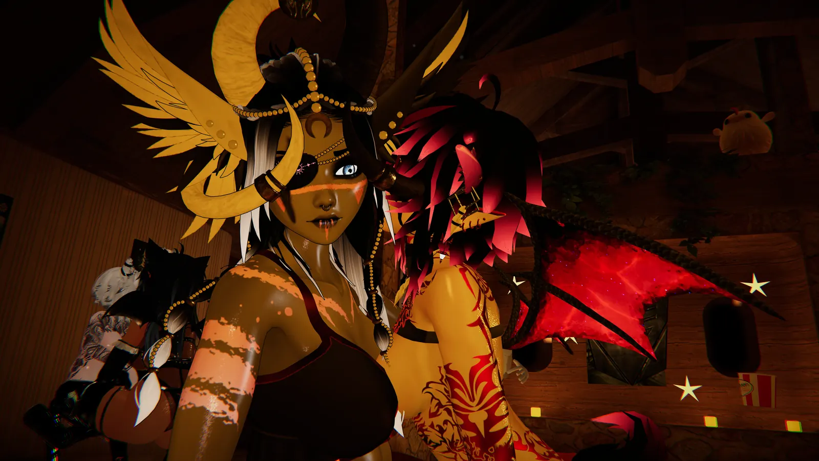 A colorful group portrait of VRChat friends